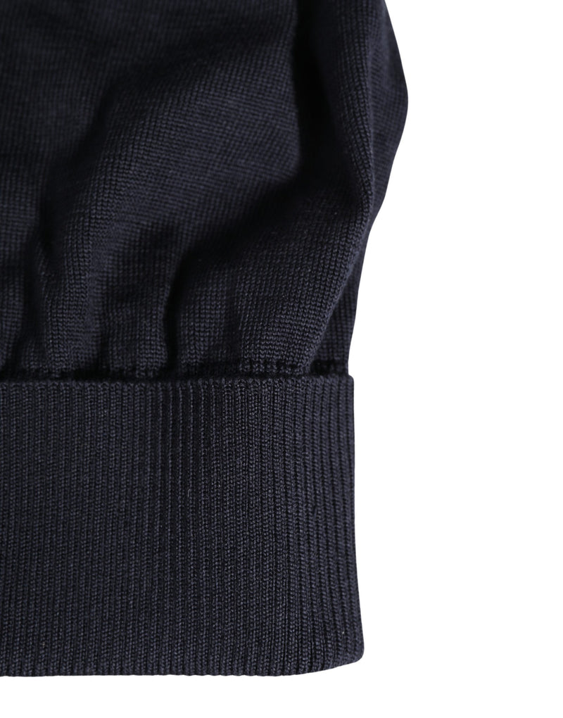 Bonnet d'hiver tricoté en laine unie noire Dolce & Gabbana