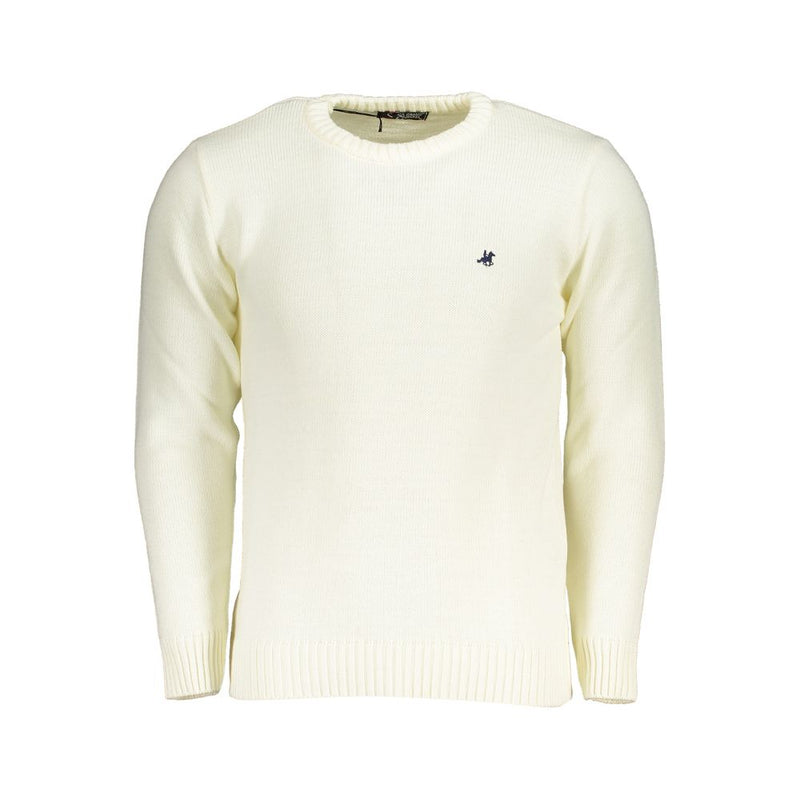 U.S. Grand White Acrylic Men Sweater - Stylish Comfort
