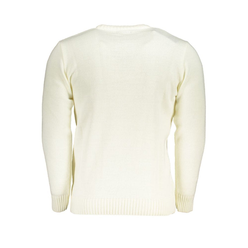 U.S. Grand White Acrylic Men Sweater - Stylish Comfort