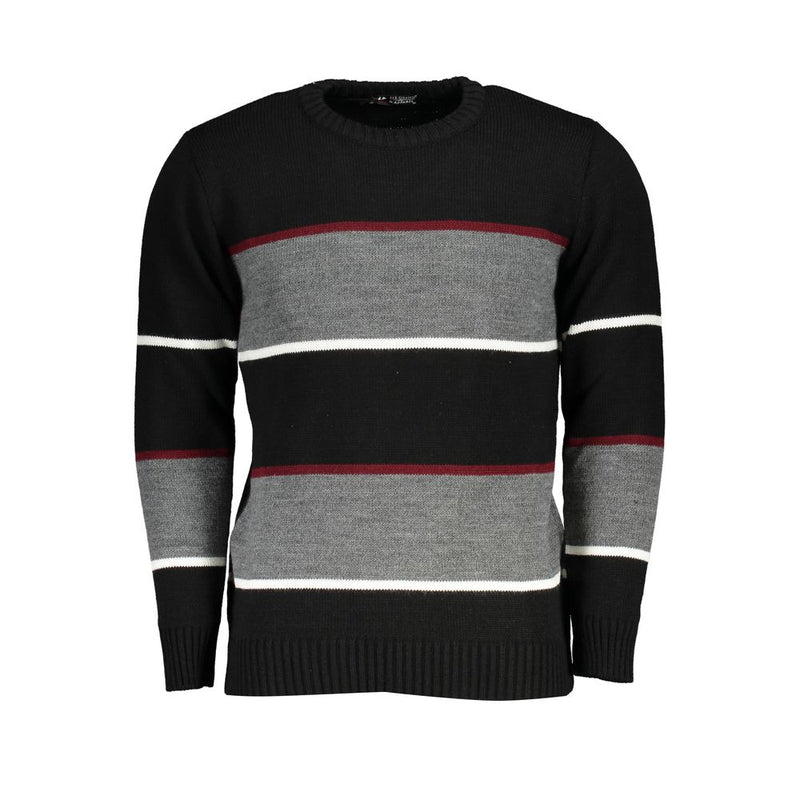 U.S. Grand Black Acrylic Men's Sweater - Stylish Comfort
