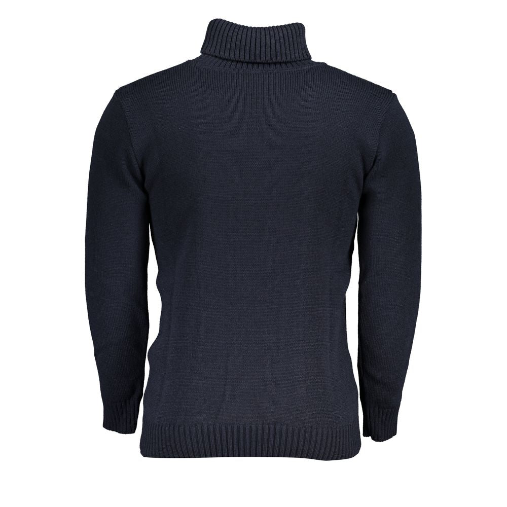 U.S. Grand Blue Acrylic Turtleneck Sweater for Men
