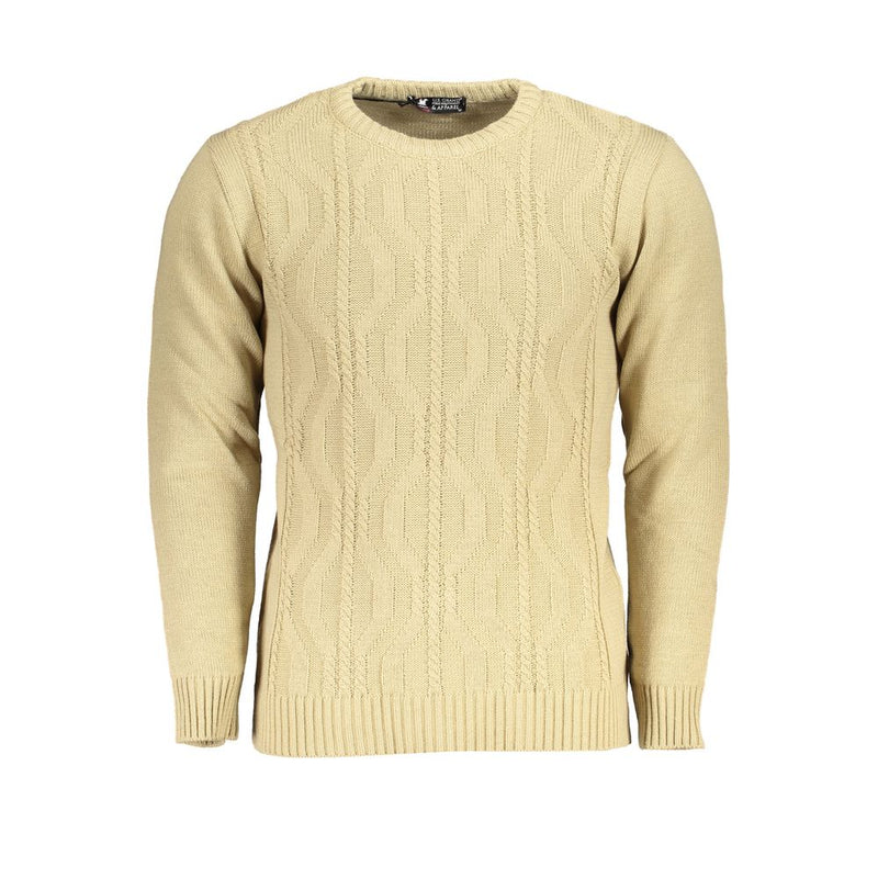 U.S. Grand Beige Acrylic Sweater for Men - Stylish Comfort