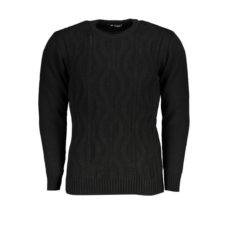 U.S. Grand Black Acrylic Men Sweater - Stylish & Modern