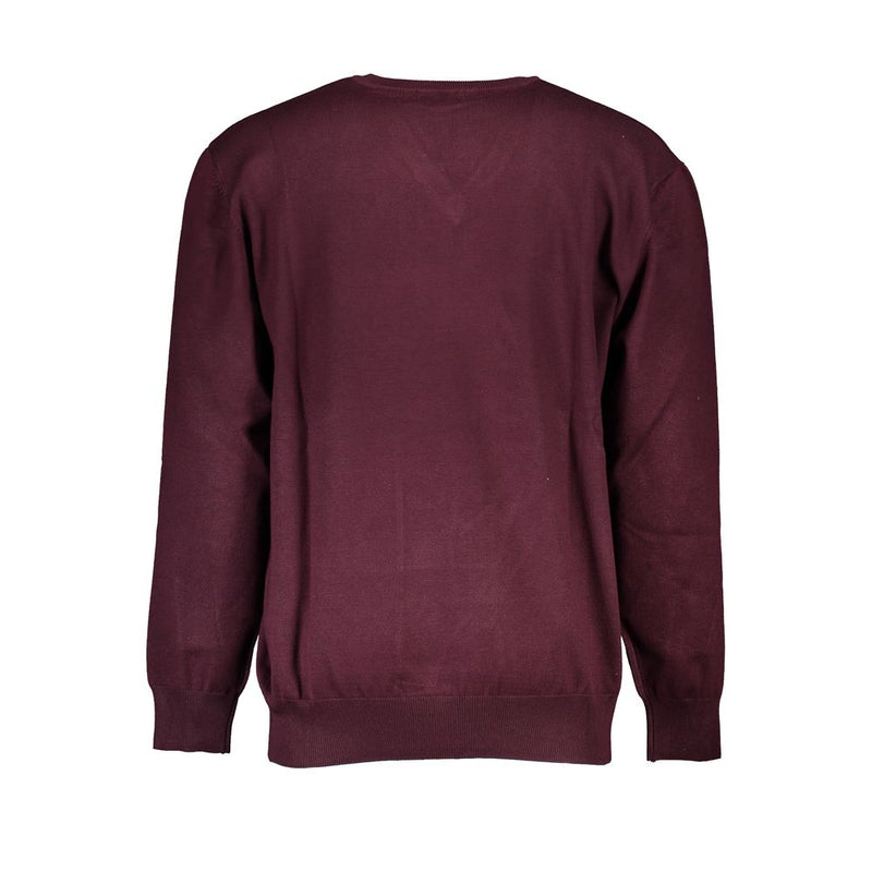 U.S. Grand Red Viscosa Men Sweater - Oversized Elegance