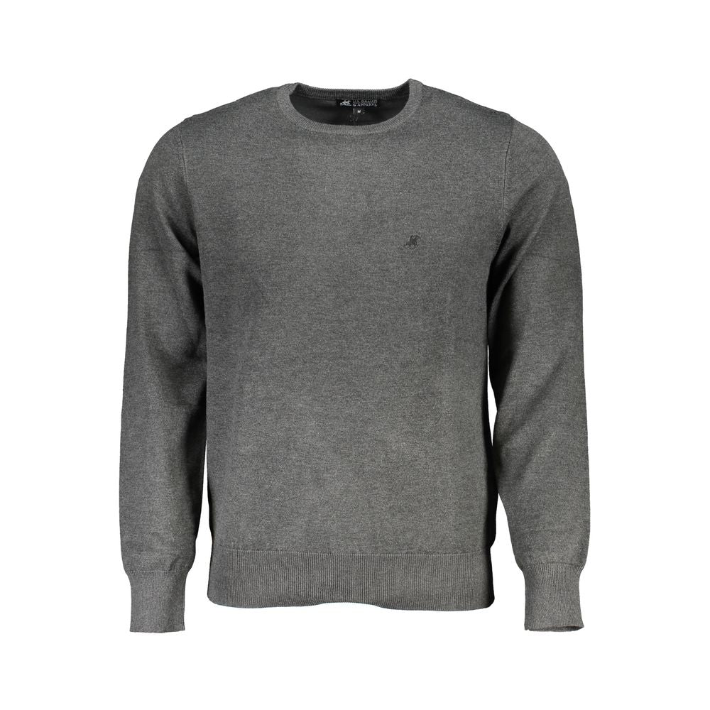 U.S. Grand Grigio Viscosa Men Sweater - Oversized Crew Neck