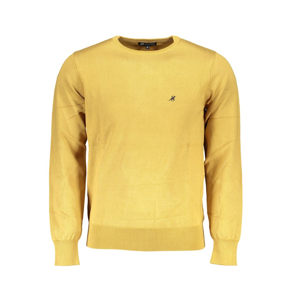 U.S. Grand Yellow Viscosa Men Sweater - Oversized Crew Neck