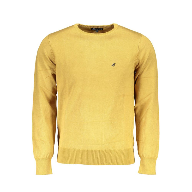U.S. Grand Yellow Viscosa Men Sweater - Oversized Crew Neck