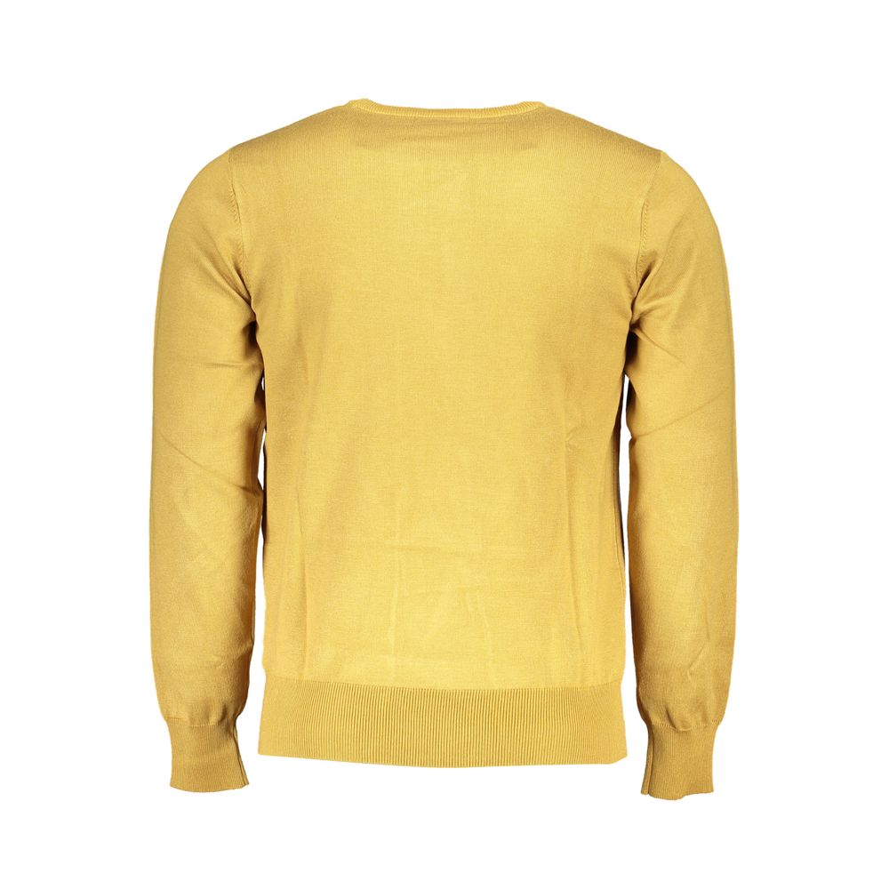 U.S. Grand Yellow Viscosa Men Sweater - Oversized Crew Neck