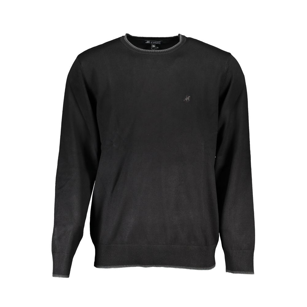 U.S. Grand Black Nylon Sweatshirt - Oversized Crew Neck