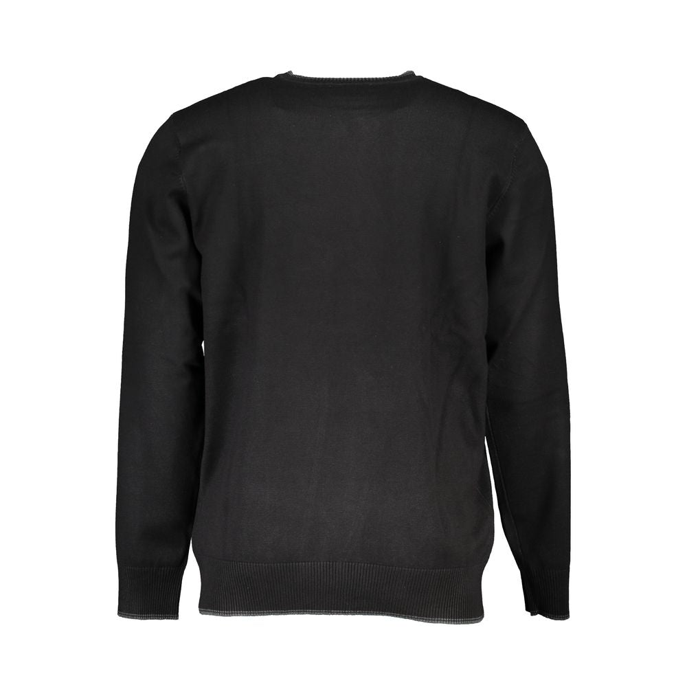 U.S. Grand Black Nylon Sweatshirt - Oversized Crew Neck