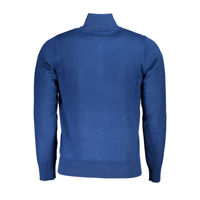 U.S. Grand Blue Nylon Sweatshirt - Half Zip with Logo