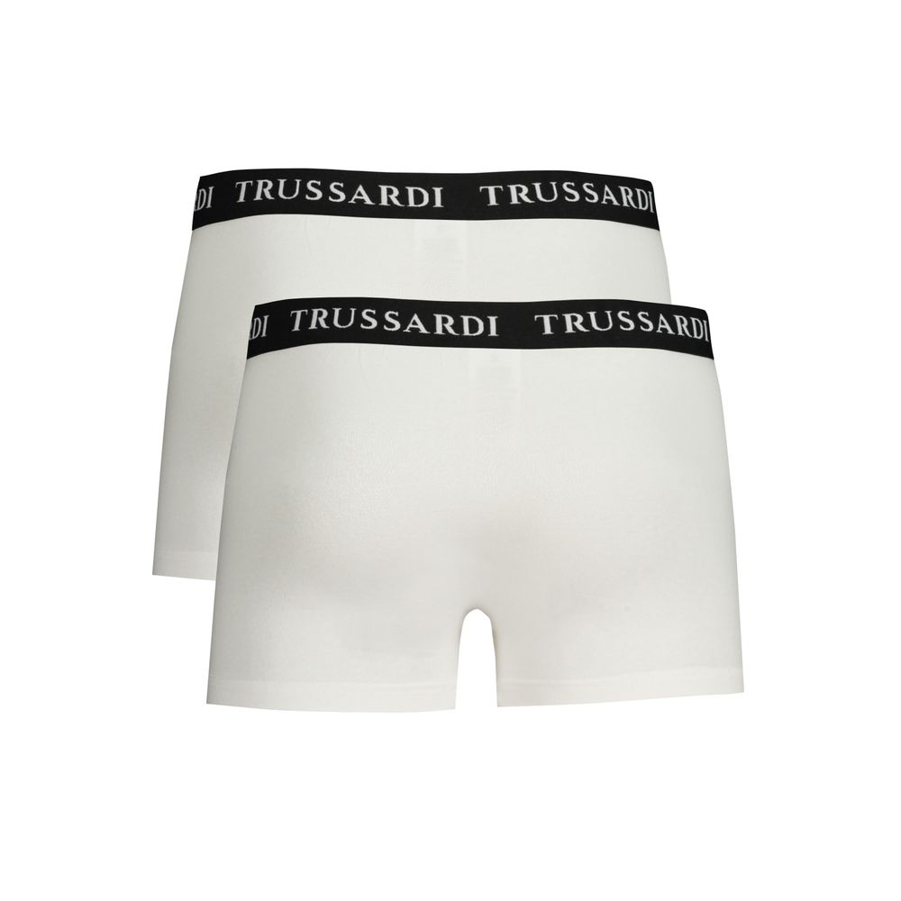 Trussardi White Cotton Men's Boxer Brief - Luxury Comfort
