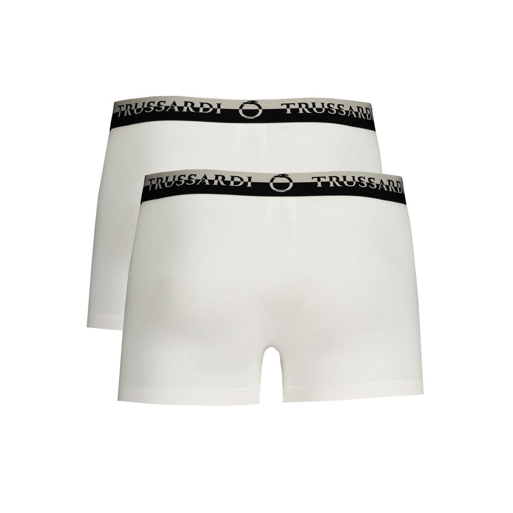 Trussardi White Cotton Men's Boxer Brief - Luxury Comfort
