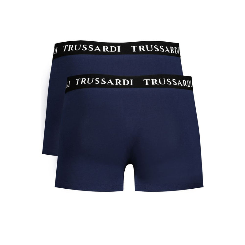 Trussardi Blu Cotton Men's Boxer - Stylish Comfort