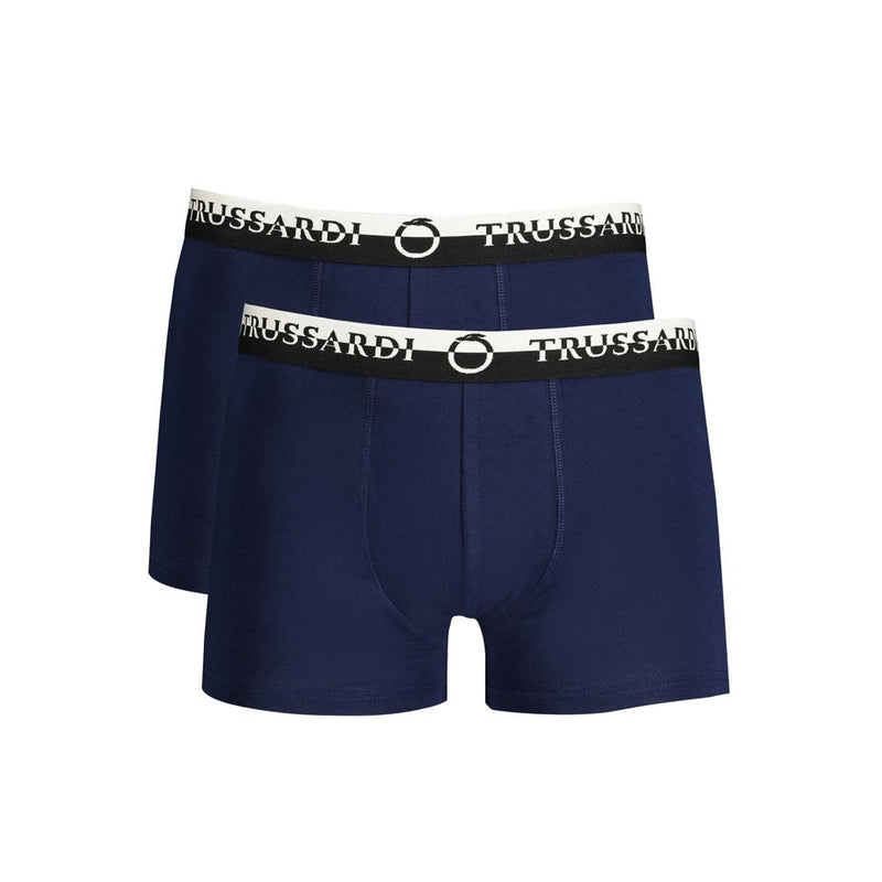 Trussardi Blu Cotton Men's Boxer Shorts - Comfort & Style
