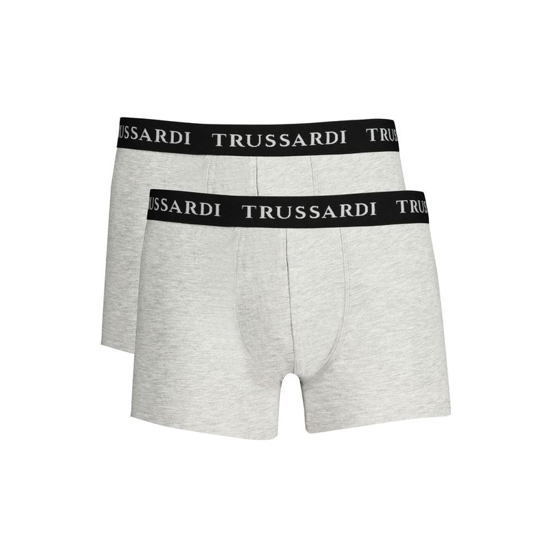 Trussardi Grigio Boxer Underwear en Coton pour Hommes