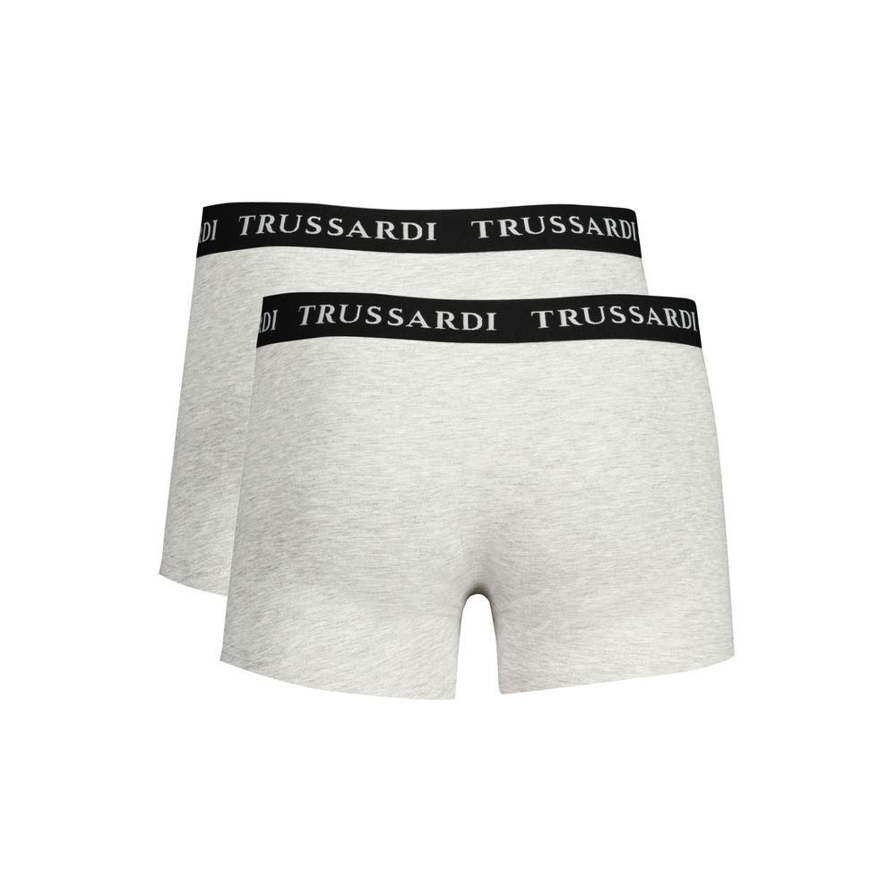Trussardi Grigio Boxer Underwear en Coton pour Hommes