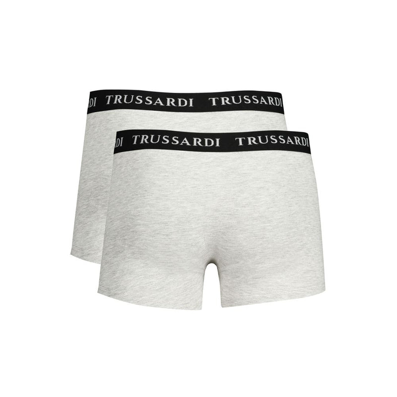 Trussardi Grigio Boxer Underwear en Coton pour Hommes