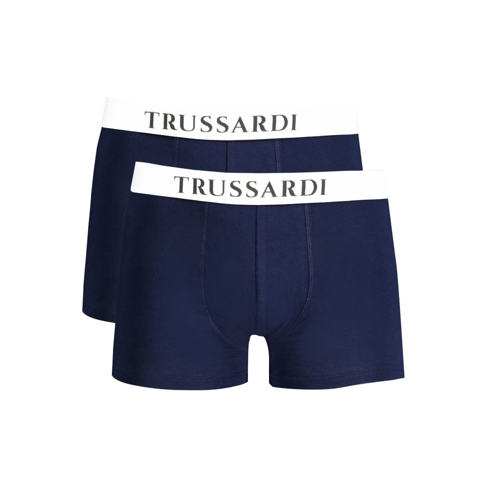 Trussardi Blu Cotton Men Underwear - Stylish Boxer Duo