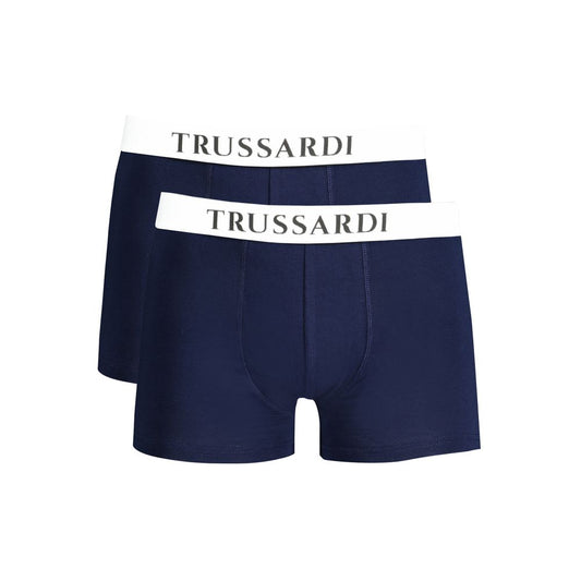Trussardi Blu Cotton Men Underwear - Stylish Boxer Duo