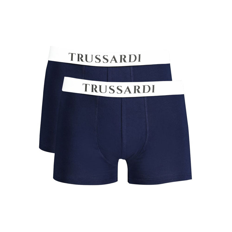 Trussardi Blu Cotton Men Underwear - Stylish Boxer Duo
