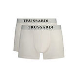 Trussardi Bianco Boxer Short en Coton pour Hommes