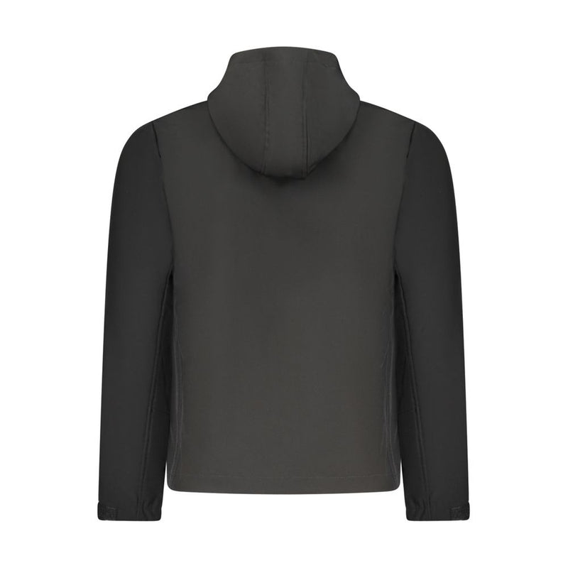 U.S. Grand Black Polyester Men's Jacket - Modern Soft Shell Design
