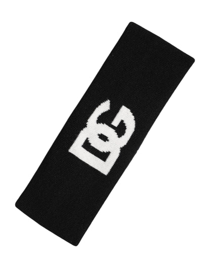 Dolce & Gabbana Heren Zwart Wit Kasjmier Logo Hoofdband Muts