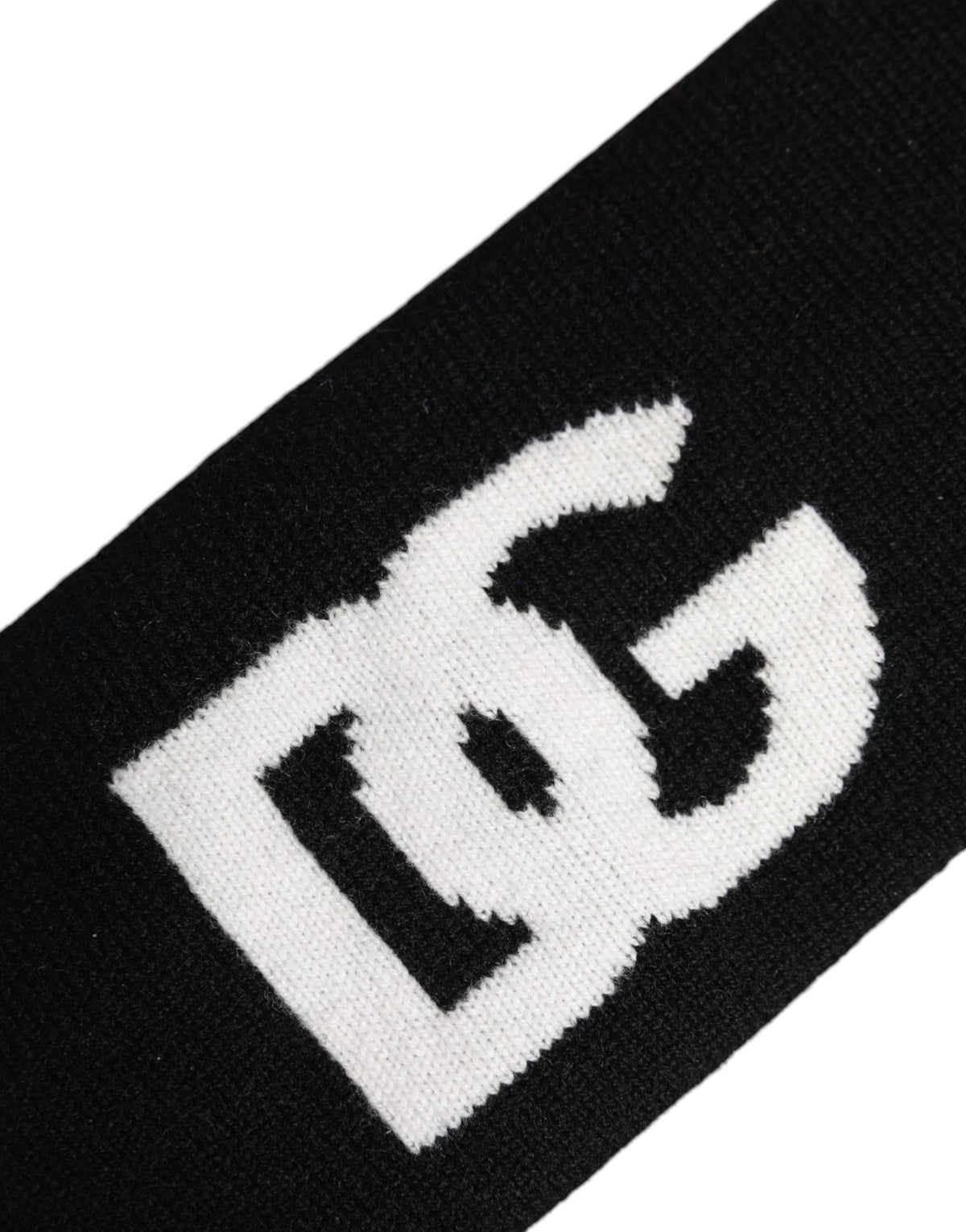 Dolce & Gabbana Homme Bandeau Chapeau Cachemire Noir Blanc Logo