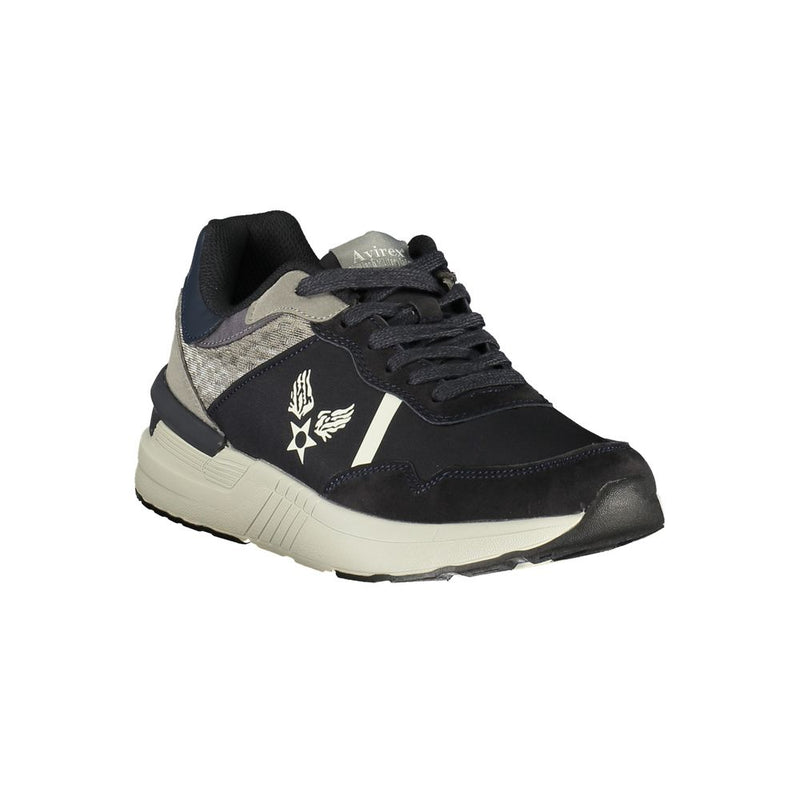 Avirex Blue Polyurethane Men Sneaker
