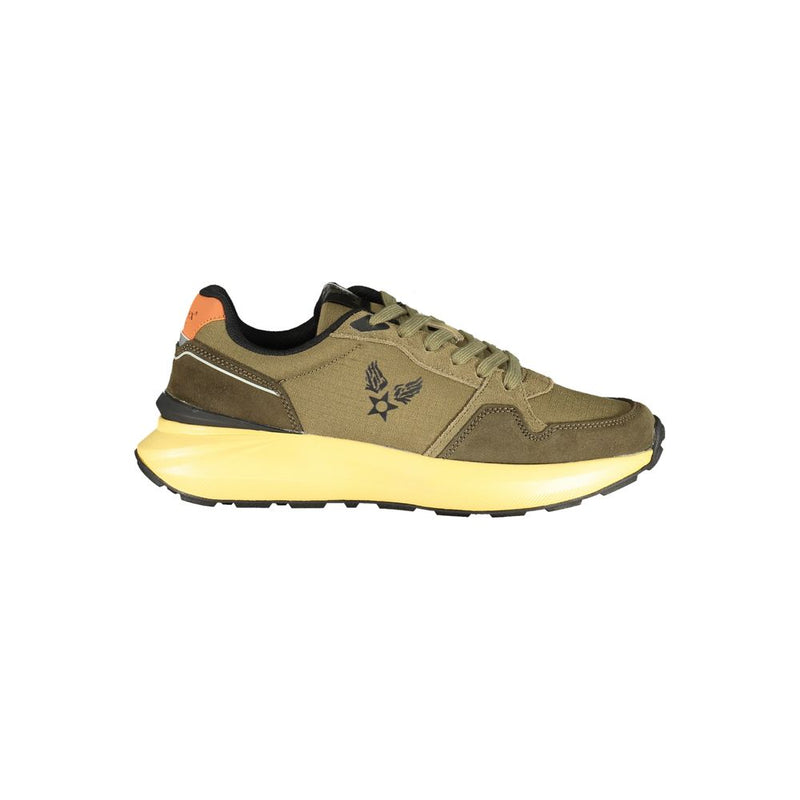 Avirex Verde Poliuretano Men Sneaker - Grey with Yellow Accents
