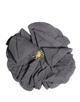 Dolce & Gabbana Gray Floral Motif Silk Blend Bar Pin Brooch