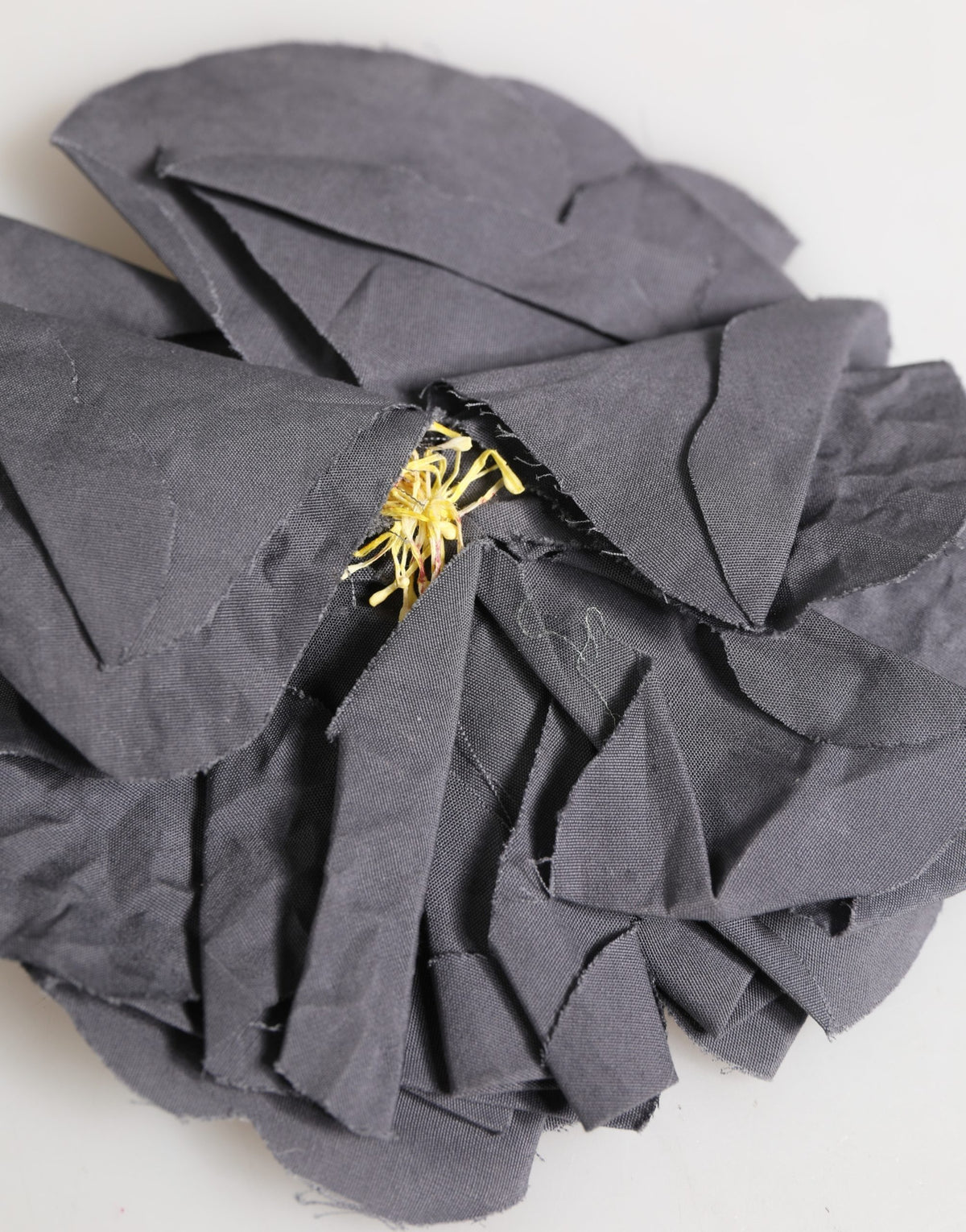 Dolce & Gabbana Gray Floral Motif Silk Blend Bar Pin Brooch