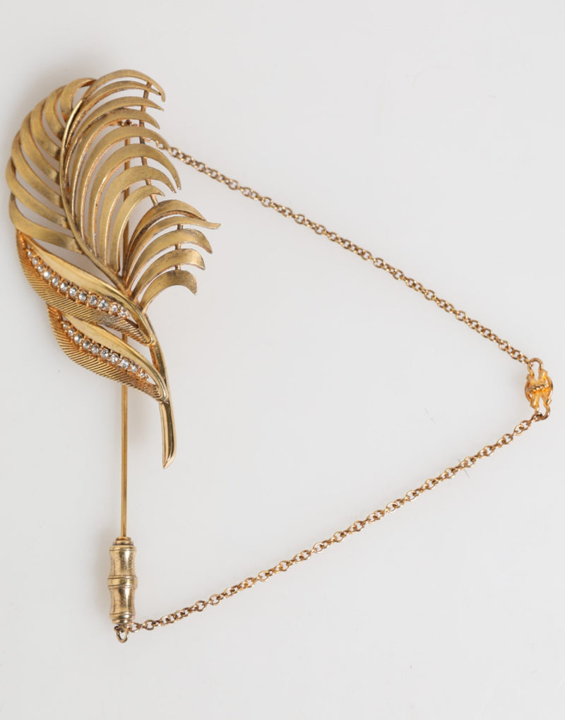 Broche de revers Dolce & Gabbana en or, argent sterling 925 et feuilles