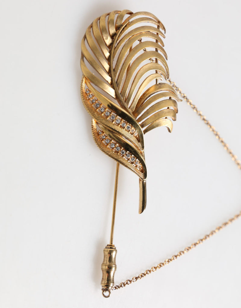 Broche de revers Dolce & Gabbana en or, argent sterling 925 et feuilles