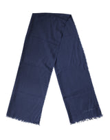 Dolce & Gabbana Foulard Écharpe Homme en Cachemire Bleu à Franges 70cm x 200cm