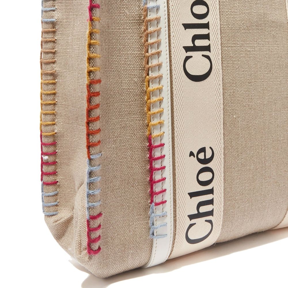 Chloé Beige Wool Tote Bag - Eco-Conscious Design