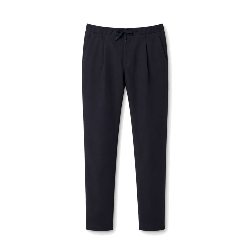 Herno Blue Virgin Wool Casual Pants for Men
