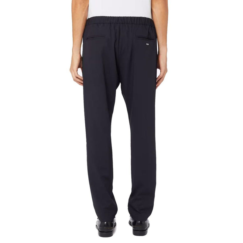 Herno Blue Virgin Wool Casual Pants for Men