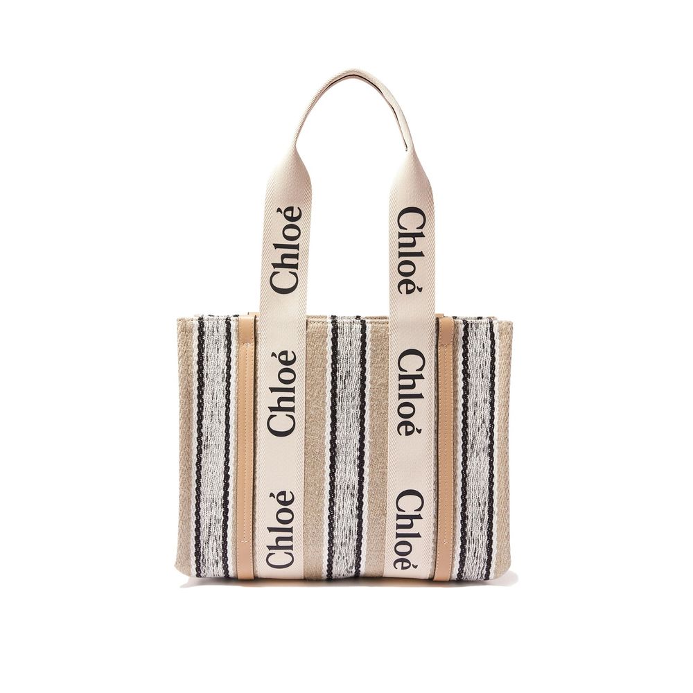Chloé Beige Linen Tote Bag - Elegant and Versatile