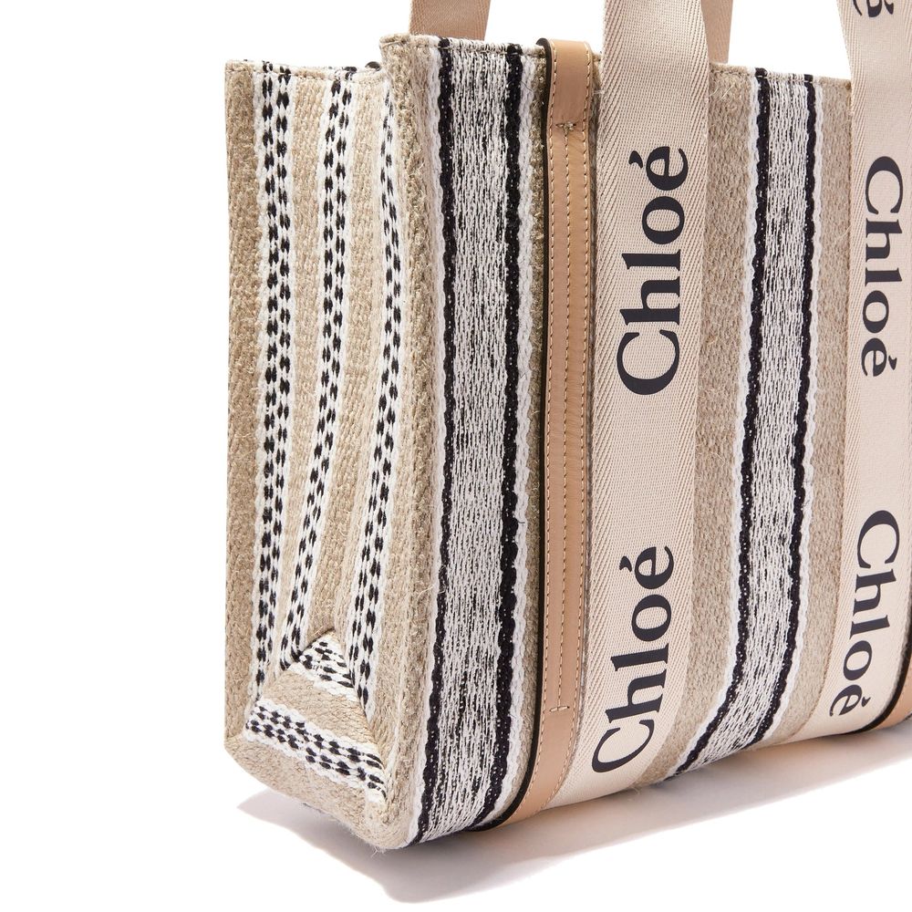 Chloé Beige Linen Tote Bag - Elegant and Versatile