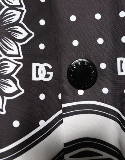 Bomber pour homme Dolce & Gabbana motif bandana noir et blanc