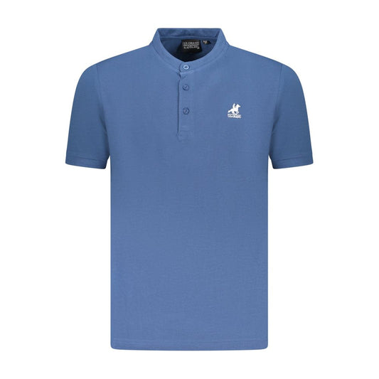 U.S. Grand blauw katoenen poloshirt voor heren