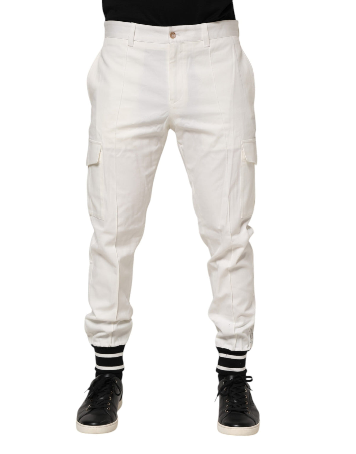 Pantalon cargo skinny en coton blanc Dolce &amp; Gabbana pour homme