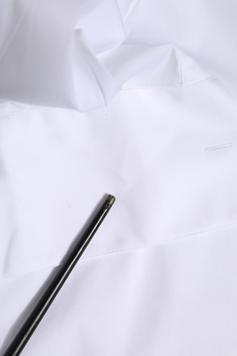 Chemise habillée à manches longues en coton blanc doré de Dolce &amp; Gabbana
