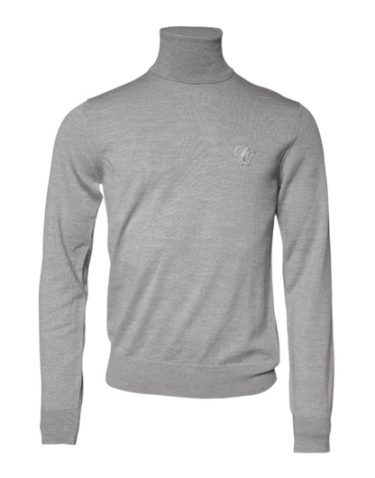 Pull Dolce & Gabbana gris à col roulé et manches longues