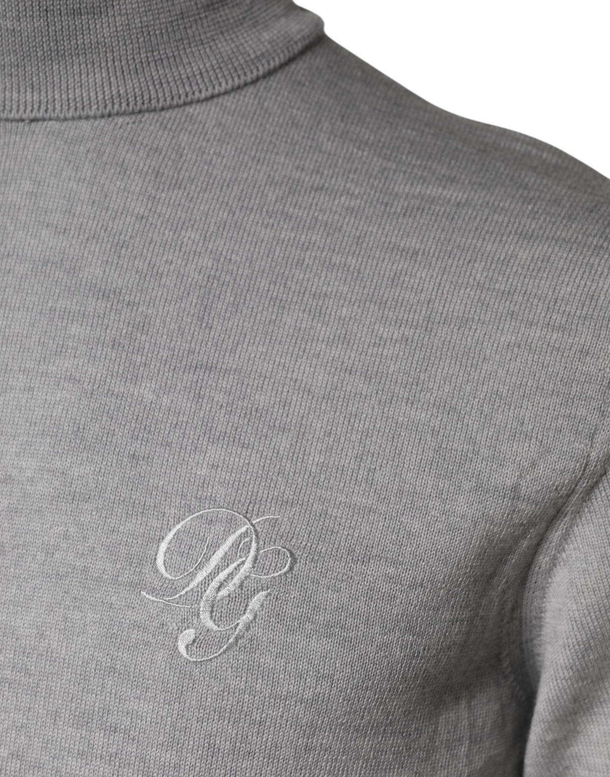 Pull Dolce & Gabbana gris à col roulé et manches longues