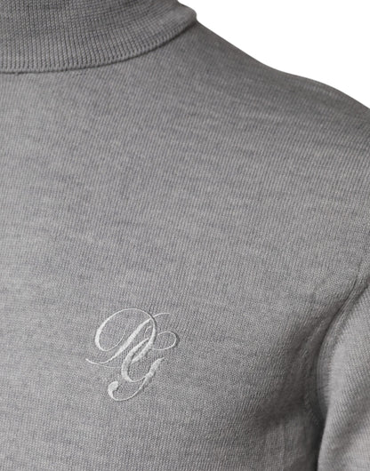 Pull Dolce & Gabbana gris à col roulé et manches longues