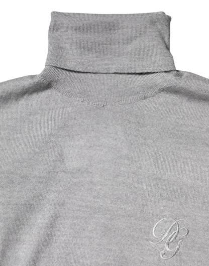 Pull Dolce & Gabbana gris à col roulé et manches longues