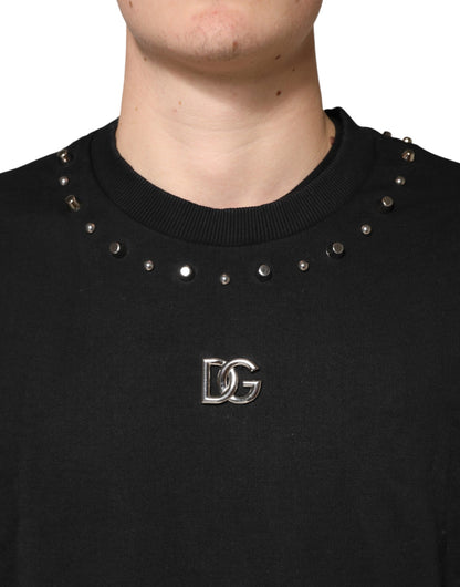 Pull Dolce & Gabbana en coton noir orné